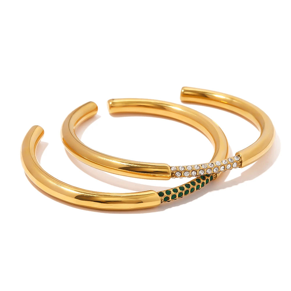 Bracelete Feminino Banhado a Ouro 18K com Zircônias